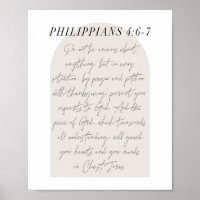 Philippinen 4:6-7 Minimal Boho Beige Arch Script