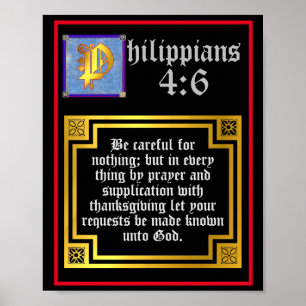 Philippinen 4:6 beleuchtete Buchstabenbibliotheke Poster