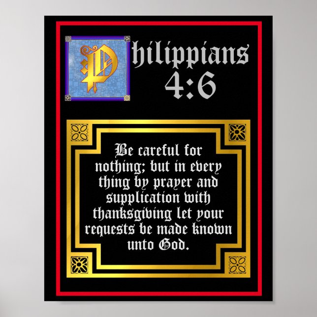 Philippinen 4:6 beleuchtete Buchstabenbibliotheke Poster (Vorne)