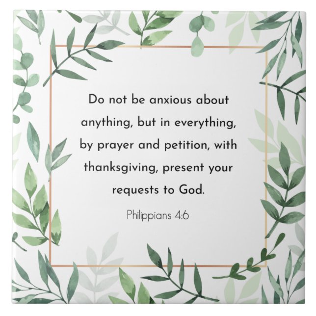 Philippinen 4:6, Bibelverse, Christentum Fliese (Vorderseite)