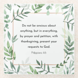 Philippinen 4:6, Bibelverse, Christentum Glasuntersetzer