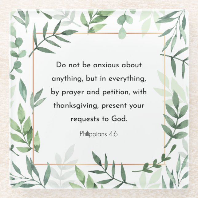 Philippinen 4:6, Bibelverse, Christentum Glasuntersetzer (Vorderseite)