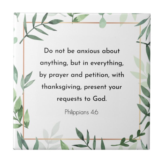 Philippinen 4:6, Bibelverse, Fliese (Vorderseite)