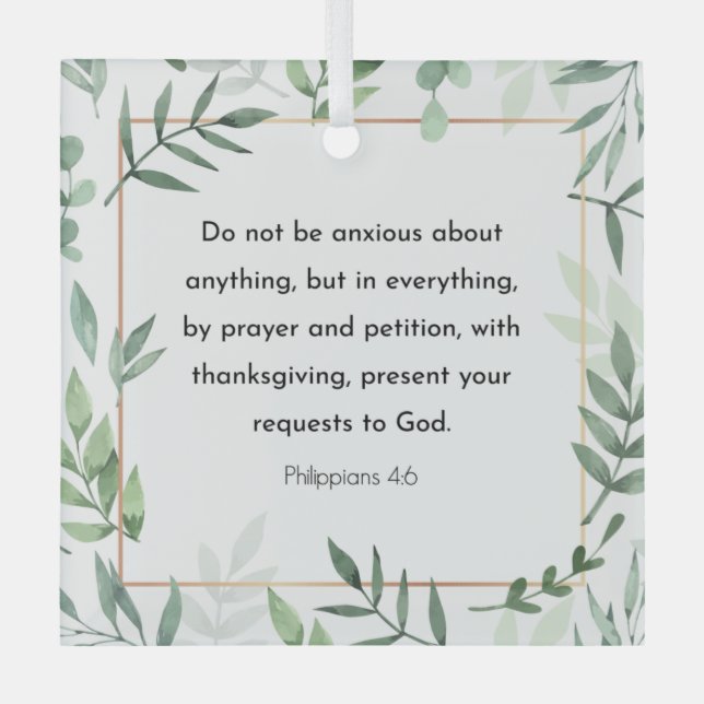 Philippinen 4:6, Bibelverse Ornament Aus Glas (Vorderseite)