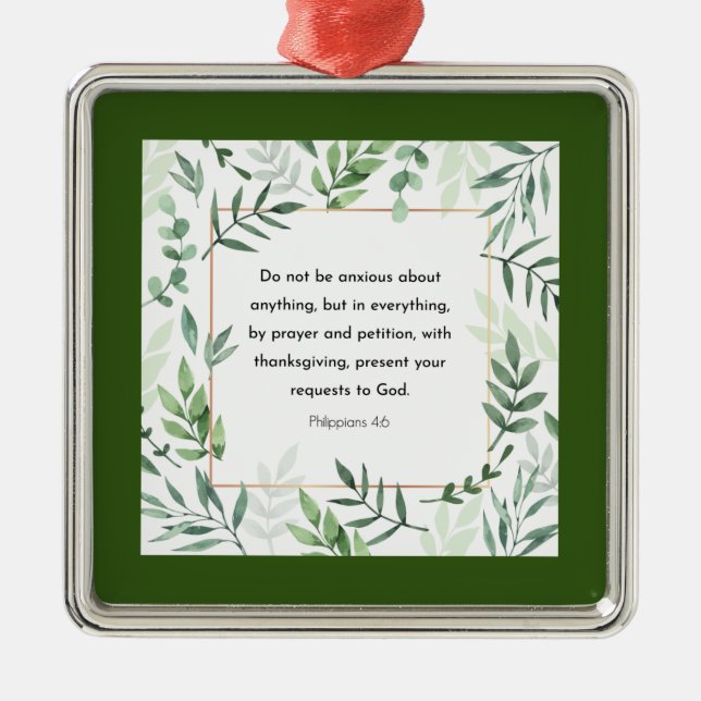 Philippinen 4:6, Bibelverse, Ornament Aus Metall (Vorne)