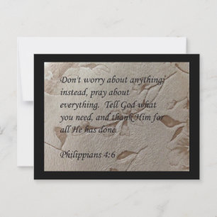 Philippinen 4:6-Schrift-Postkarte Postkarte
