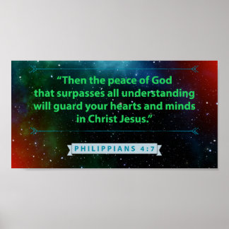 Philippinen 4:7—Der Friede Gottes Poster