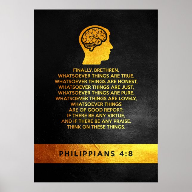 Philippinen 4:8 Bibelverse Poster (Vorne)
