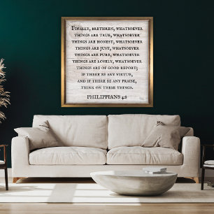 Philippinen 4:8 King James Bible Inspirational Poster
