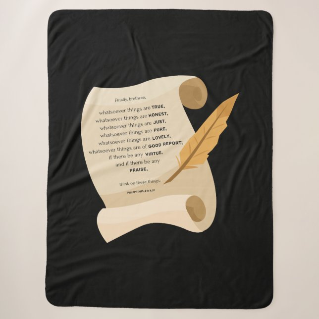 Philippinen 4:8 KJV Biokonzept-Scroll Sherpadecke (Vorderseite)