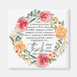 Philippinen 4:8 Rosa und gelbe Blumenreste Magnet