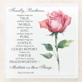 Philippinen 4:8 Was auch immer die Noble-Blume ist Glasuntersetzer