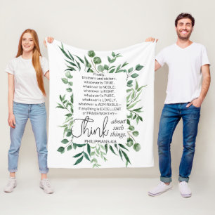 Philippinen 4:8 Was auch immer ist Noble Eukalyptu Fleecedecke