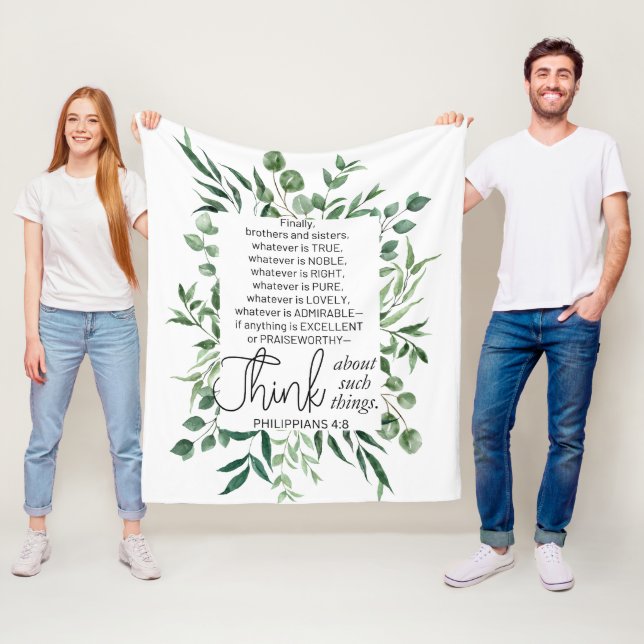 Philippinen 4:8 Was auch immer ist Noble Eukalyptu Fleecedecke (Beispiel)