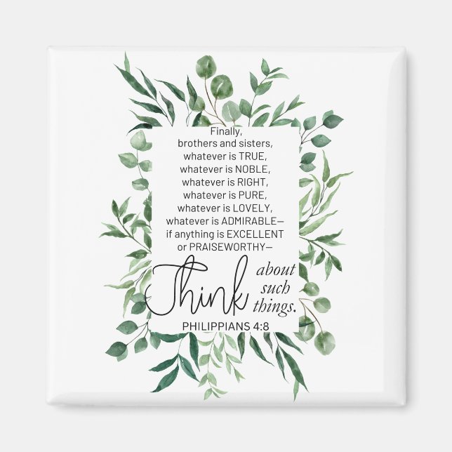 Philippinen 4:8 Was auch immer ist Noble Eukalyptu Magnet (Vorne)