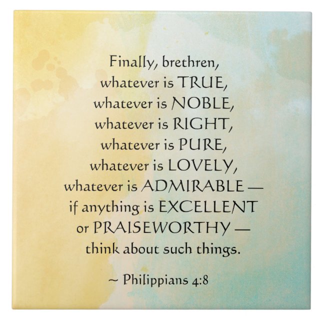 Philippinen: 4:8 Was auch immer wahr ist, Fliese (Vorderseite)