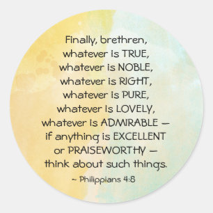 Philippinen: 4:8 Was auch immer wahr ist, Runder Aufkleber