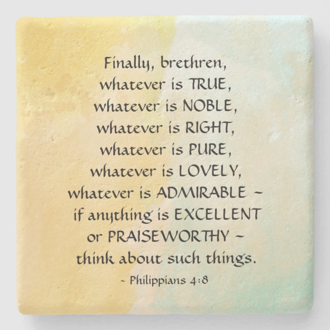 Philippinen: 4:8 Was auch immer wahr ist, Steinuntersetzer (Vorderseite)