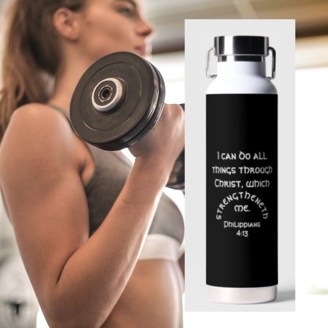 Philippinen 4 Bibelverse Schwarz-weiß isoliert Trinkflasche (Von Creator hochgeladen)