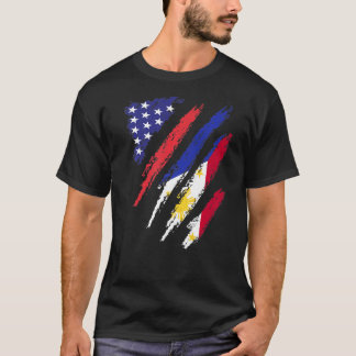 Philippinen American Grown Flag USA Patriot Herita T-Shirt