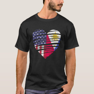 Philippinen American Grown Heart USA Patriot Herit T-Shirt
