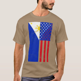 Philippinen: Amerikanische Flagge Philippinen T-Shirt