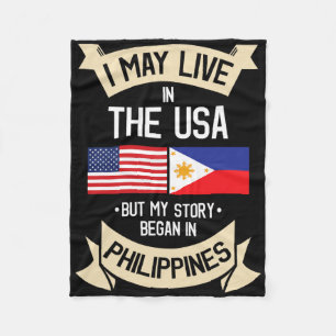 Philippinen Amerikanische Flagge USA Filipino Root Fleecedecke
