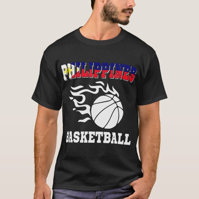 Philippinen Basketball Flag Jersey Filipino Sports T-Shirt (Vorderseite)