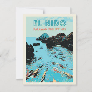 Philippinen, Boote in wunderschönen El Nido, Palaw Postkarte
