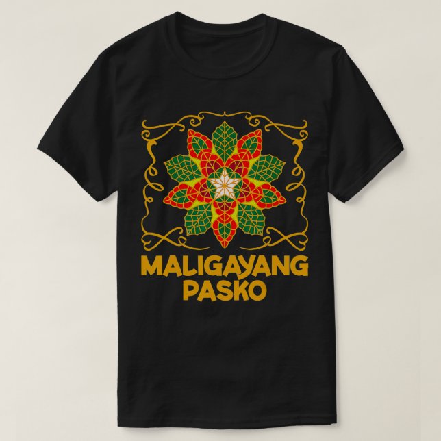 Philippinen Christmas Pinoy Maligayang Pasko T-Shirt (Design vorne)