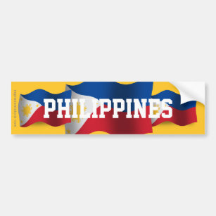 Philippinen, die Flagge wellenartig bewegen Autoaufkleber