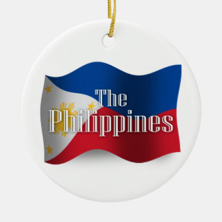 Philippinen, die Flagge wellenartig bewegen Keramik Ornament
