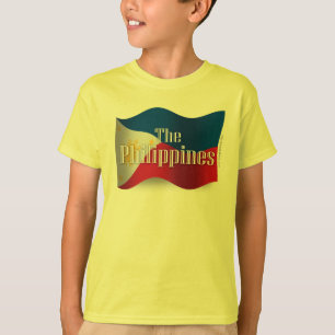 Philippinen, die Flagge wellenartig bewegen T-Shirt