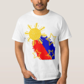 Philippinen, die Sun- und Anfangsflagge schießen T-Shirt