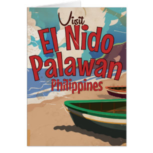 Philippinen, El Nido, Palawan Reiseplakat.
