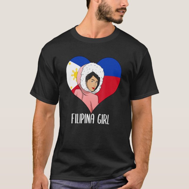 Philippinen Filipina Alaska Woman Girl Flag Alaska T-Shirt (Vorderseite)
