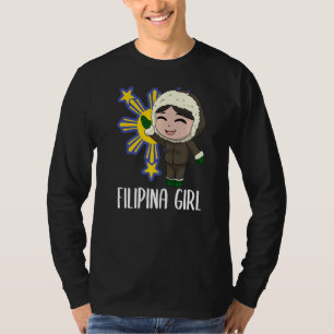 Philippinen Filipina Alaska Woman Girl Flag Alaska T-Shirt