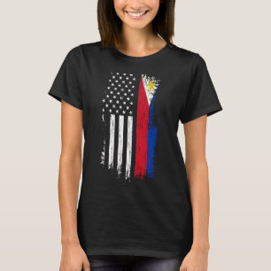 Philippinen: Filipino American Flag Pride Philipps T-Shirt