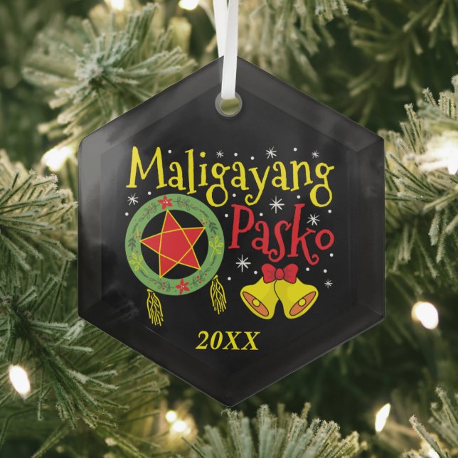 Philippinen Filipino Christmas Maligayang Pasko Ornament Aus Glas (Insitu)