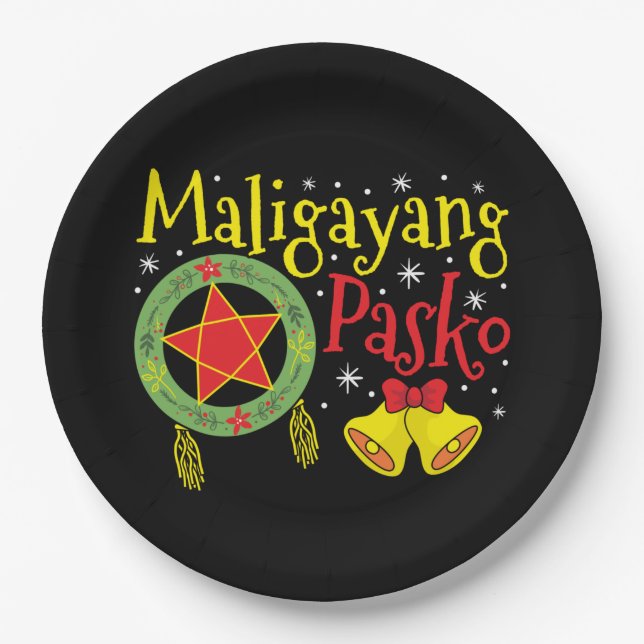 Philippinen Filipino Christmas Maligayang Pasko Pappteller (Vorderseite)