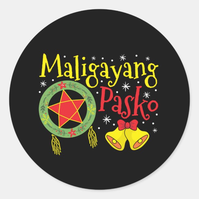 Philippinen Filipino Christmas Maligayang Pasko Runder Aufkleber (Vorderseite)