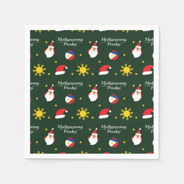 Philippinen Filipino Christmas Maligayang Pasko Serviette (Vorderseite)