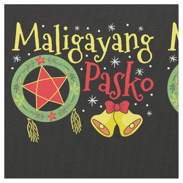 Philippinen Filipino Christmas Maligayang Pasko Stoff (Nahaufnahme)