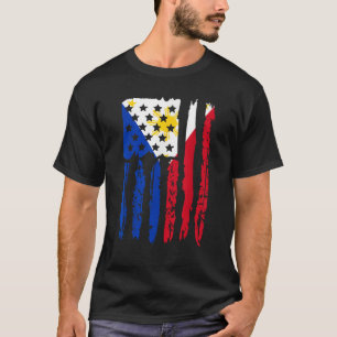 Philippinen Filipino Flag American Grown Pinoy USA T-Shirt