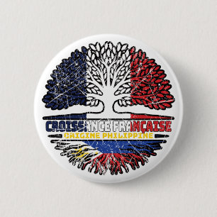 Philippinen Filipino Flag Frankreich Tree Roots Fl Button