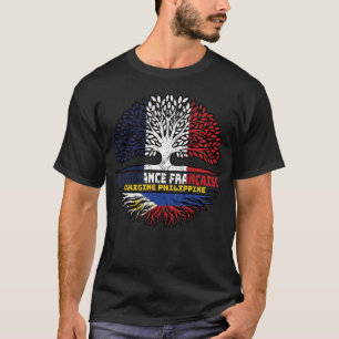 Philippinen Filipino Flag Frankreich Tree Roots Fl T-Shirt