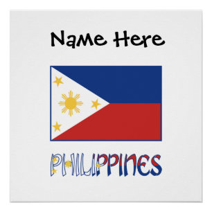Philippinen Filipino Flag Personalisiert Poster