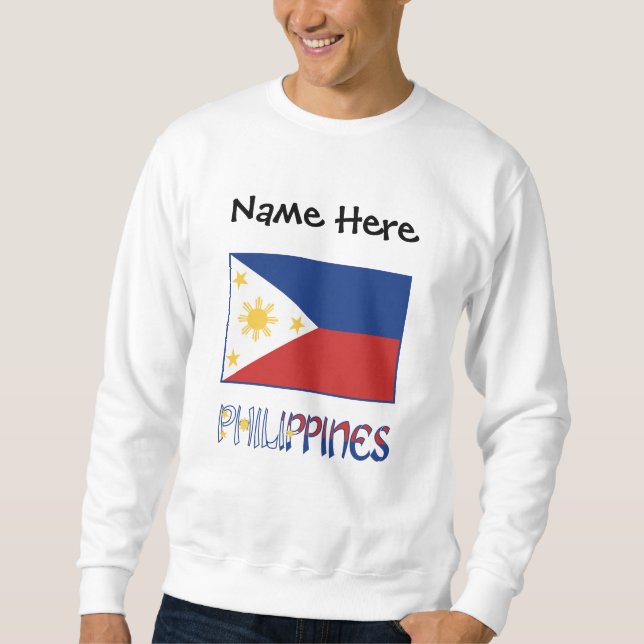 Philippinen Filipino Flag Personalisiert Sweatshirt (Vorderseite)
