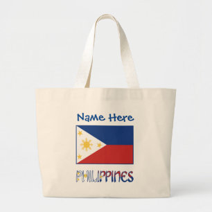 Philippinen Filipino-Flagge Blau Personalisierung  Jumbo Stoffbeutel