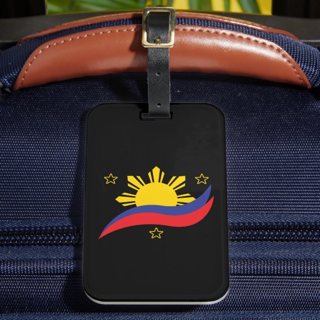 Philippinen Filipino Pinoy Flag Gepäckanhänger (Vorderseite Insitu 2)